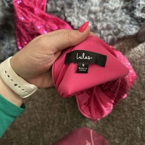 Lulus Pink Satin Dress